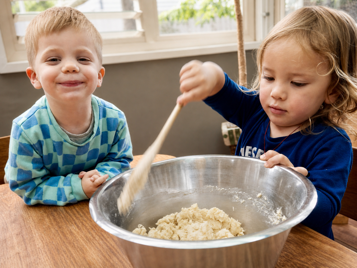 Children baking together at Royal Oak